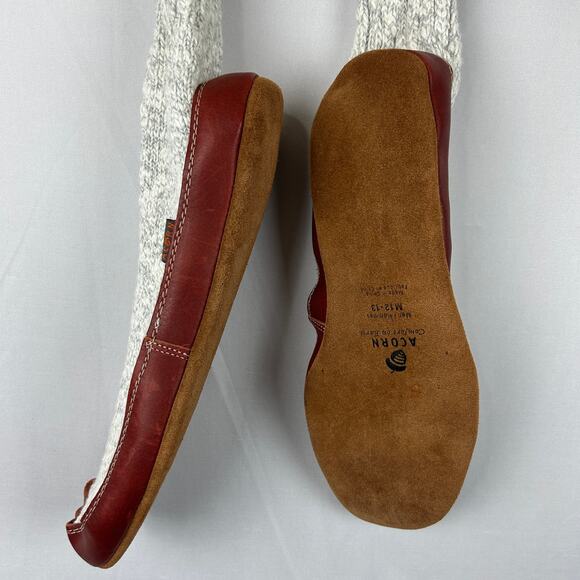 Acorn Men's Original Sock Gray Ragg Wool Cloud Cushion Slippers Size 12-13 - Picture 6 of 8